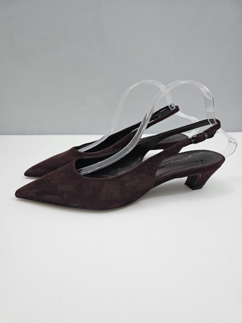 Sam Edelman Finch Slingback Pumps Womens 9 Brown Suede Kitten Heel Pointed Toe - Picture 15 of 15